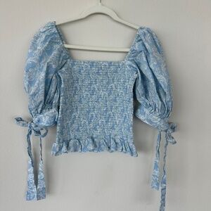 Blue Floral Kourt Top -M